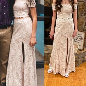 Gorgeous White Formal two piece gown